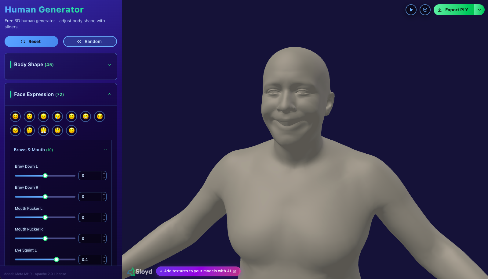 Free 3D Human Generator — No Signup | Sloyd